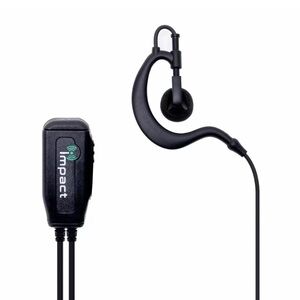 Impact M1-SIW-EHl Rubber Earhook Earpiece Mic, Motorola 2-Pin CP200
